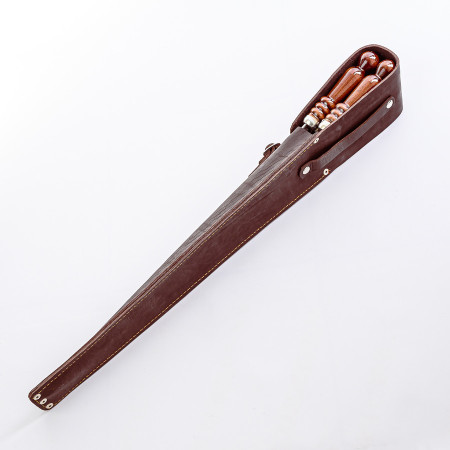 A set of skewers 670*12*3 mm in brown leather case в Великом Новгороде